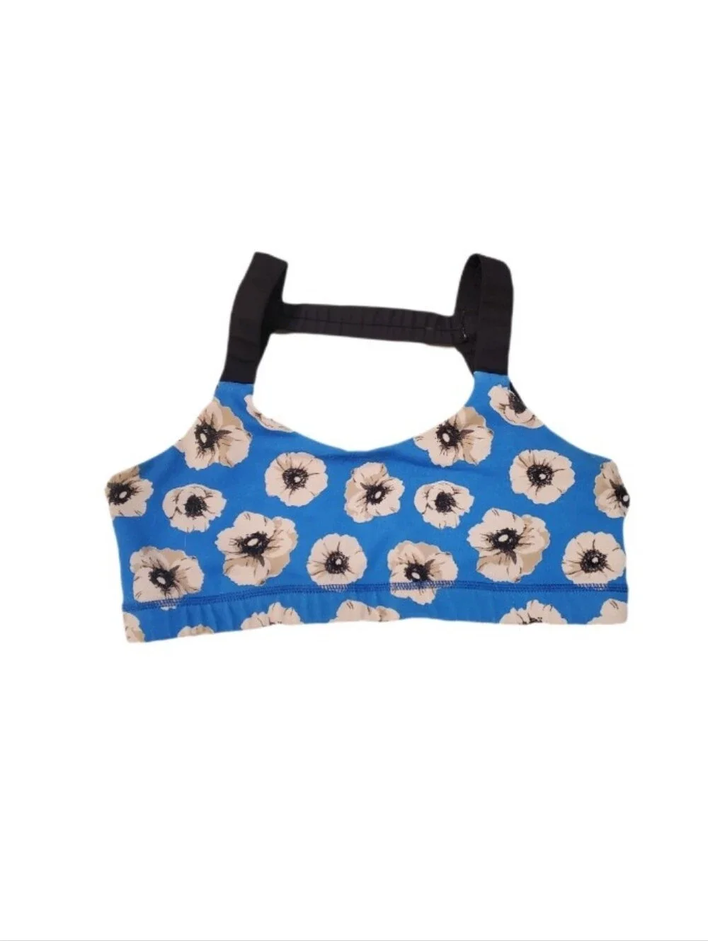 Born Primitive Women's Blue Poppy Flower Sports Bra Medium